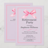 Vrouwen Pensioen Party Modern Elegant Roze Boog Kaart (Voorkant / Achterkant)