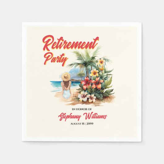 Vrouwen Pensioen Party Strand Aloha Vrouw Servet (Voorkant)