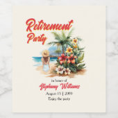 Vrouwen Pensioen Party Strand Aloha Vrouw Wijn Etiket (Enkel label)
