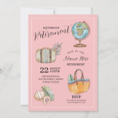 Vrouwen Pensioen Reis Feest Koffer Roze Kaart (Voorkant)