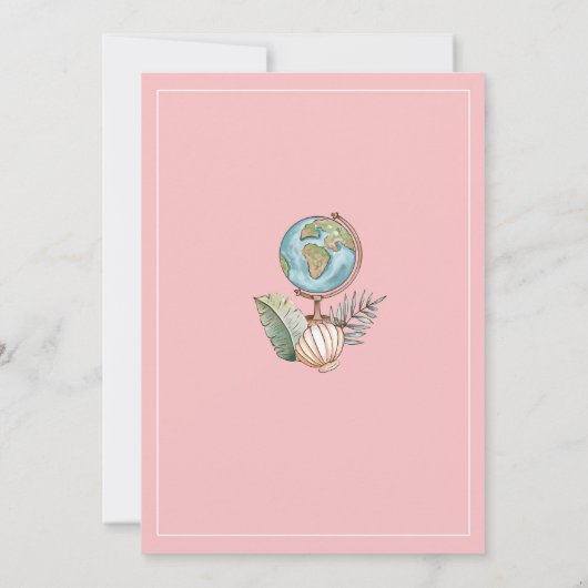 Vrouwen Pensioen Reis Feest Koffer Roze Kaart (Achterkant)