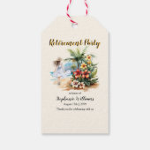 Vrouwen Pensioen Strand Aloha Bloemen Party Cadeaulabel (Achterkant)