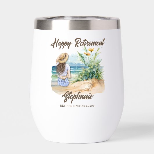 Vrouwen Pensioen Strand Thema Elegante Vrouw (Achterkant)