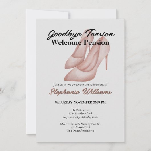 Vrouwen pensioen vaarwel spanning Kantoor hakken Kaart (Voorkant)