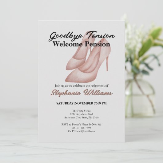 Vrouwen pensioen vaarwel spanning Kantoor hakken Kaart (Staand voorkant)