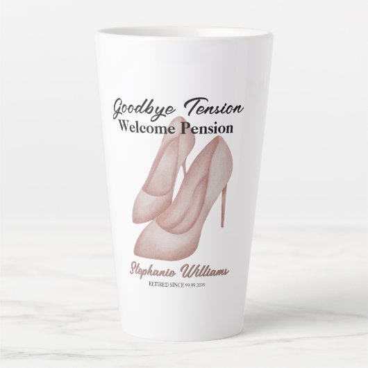 Vrouwen pensioen vaarwel spanning Kantoor hakken Latte Mok (Voorkant)