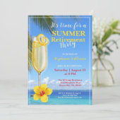 Vrouwen Pensioen Zomer Ocean Cocktail Party Kaart (Staand voorkant)