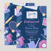 Vrouwen Pensioenpartij Hobbies Navy Kaart (Voorkant / Achterkant)