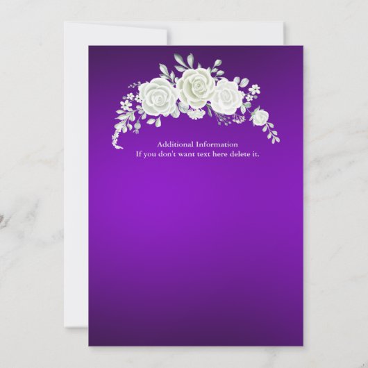 Vrouwen Pensioenpartij  White Rose Kaart (Achterkant)