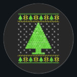 Vrouwen Periodiek Tafel Lelijke Kersttrui Ronde Sticker<br><div class="desc">Vrouwen Periodiek Tafel Lelijke Kersttrui</div>