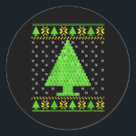 Vrouwen Periodiek Tafel Lelijke Kersttrui Ronde Sticker<br><div class="desc">Vrouwen Periodiek Tafel Lelijke Kersttrui</div>