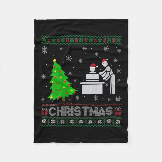 Vrouwen Persoonlijke Assistent Kerstboom Lighting Fleece Deken (Voorkant)