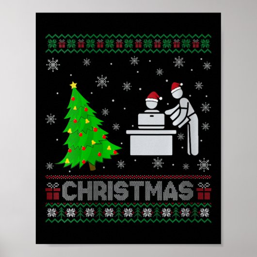 Vrouwen Persoonlijke Assistent Kerstboom Lighting  Poster (Voorkant)