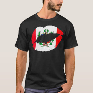 Vrouwen Peru Lips Kiss Peruvian Flag Pride Sports  T-shirt