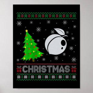 Vrouwen perzik kerstboom verlichting lelijke kerst poster