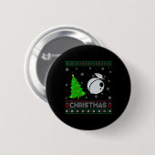Vrouwen perzik kerstboom verlichting lelijke kerst ronde button 5,7 cm (Voorkant /achterkant)