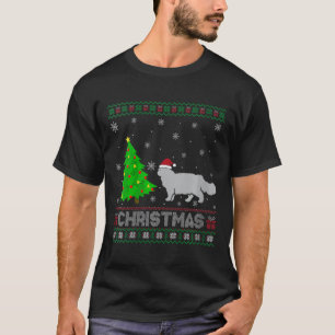 Vrouwen Perzische Kat Kerstboom Verlichting Lelijk T-shirt