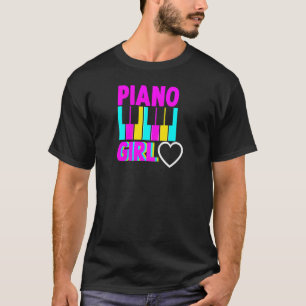 Vrouwen Piano Meisje Pianist Piano Speler Muzikant T-shirt