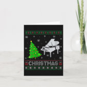 Vrouwen Piano Xmas Tree Lighting Ugly Christmas Se Kaart (Voorkant)