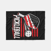 Vrouwen Pickleball 4 juli Amerikaanse Vlag Fleece Deken (Voorkant (Horizontaal))