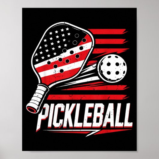 Vrouwen Pickleball 4 juli Amerikaanse Vlag Poster (Voorkant)