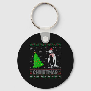 Vrouwen Pinguïn Kerstboom Lighting Ugly Christmas Sleutelhanger