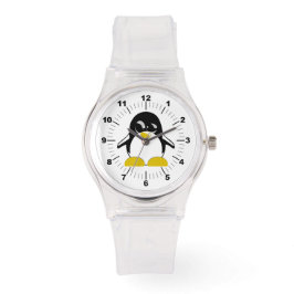Vrouwen Pinguïn Sportief Roze Silicon Horloge
