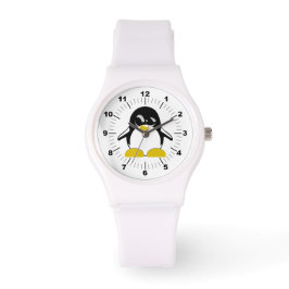 Vrouwen Pinguïn Sportief Wit Silicium Horloge Ping