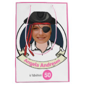 Vrouwen Pirate Birthday Funny 50th Face Great Medium Cadeauzakje (Voorkant)