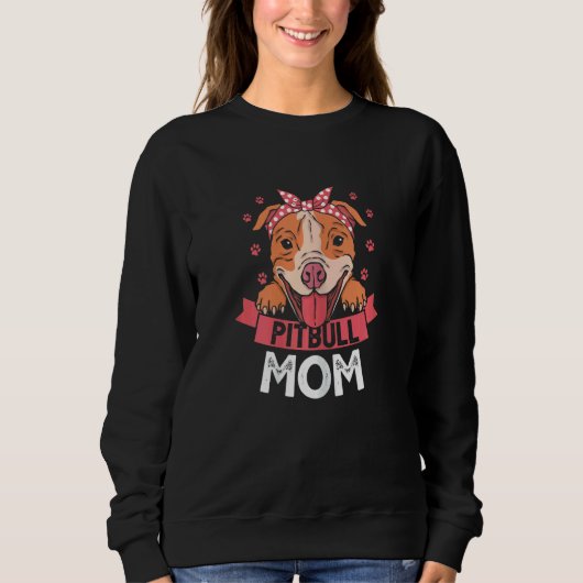Vrouwen Pitbull Moeder Pit Bull Dog 5 Trui (Voorkant)