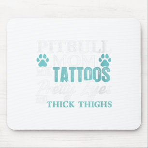 Vrouwen Pitbull Mom Tattoos Hondenliefhebber Grapp Muismat