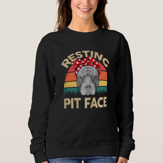 Vrouwen Pitbull Resting Pit Gezicht Pitbull Mama P Trui (Voorkant)