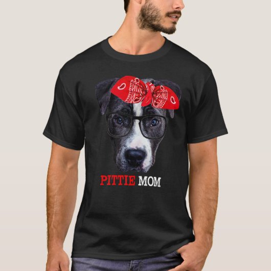 Vrouwen Pittie Moeder Pitbull Dog Voor Moederdag T-shirt (Voorkant)