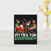 Vrouwen Pitties voor iedereen Kerst Pitbull hond Kaart (Gele Bloem)