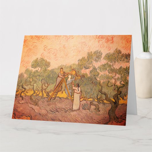 Vrouwen plukken olijven van Gogh: groot, leeg Kaart (Voorkant)