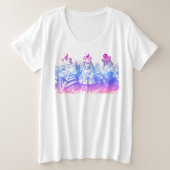 Vrouwen plus Alice in Wonderland Three Queens Art Grote Maat T-shirt (Design voorkant)