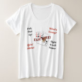 Vrouwen plus formaat Basic T-Shirt - Euchre! (Design voorkant)