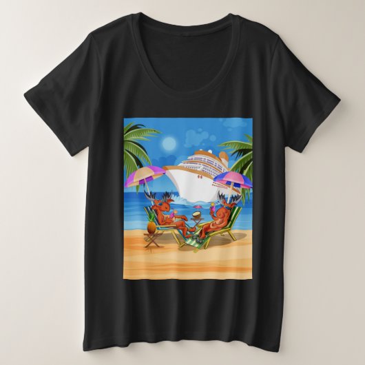 Vrouwen Plus Maat T-Shirt Moose Cruise 2025 (Design voorkant)