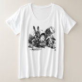 Vrouwen plus matroos Alice in Wonderland Teapot Grote Maat T-shirt (Design voorkant)