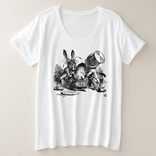 Vrouwen plus matroos Alice in Wonderland Teapot Grote Maat T-shirt (Design voorkant)