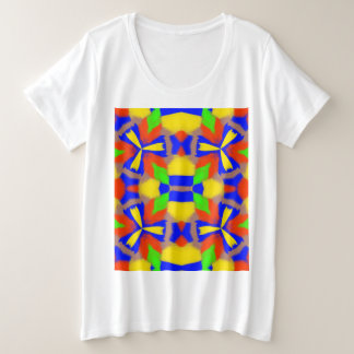 Vrouwen Plus-Size Basic Abstract T-shirt