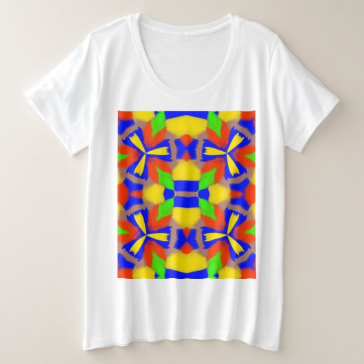 Vrouwen Plus-Size Basic Abstract T-shirt (Design voorkant)