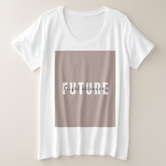 vrouwen plus size stewardess TSHIRT (Design voorkant)