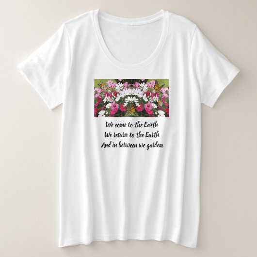 Vrouwen Plus Size T-shirt en tussendoor tuinieren  (Design voorkant)
