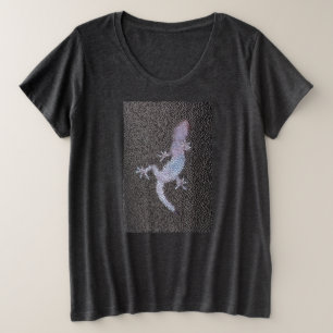 Vrouwen Plus Size T-shirt Gecko op Venster