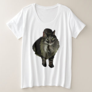 Vrouwen Plus Size T-shirt Maine Coon Cat