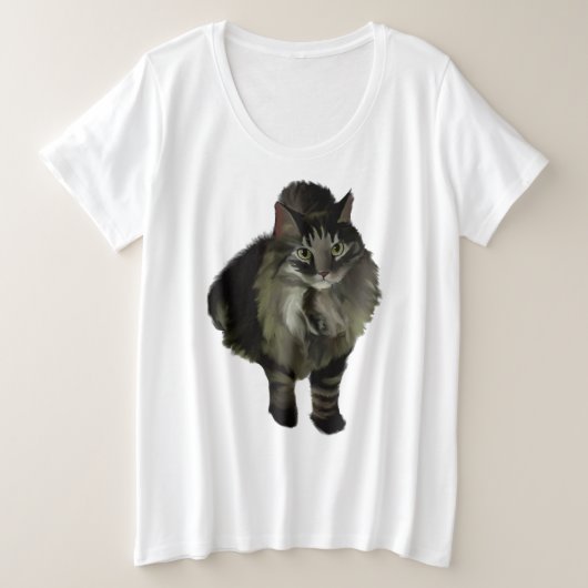 Vrouwen Plus Size T-shirt Maine Coon Cat (Design voorkant)
