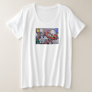 Vrouwen PLUS SIZE T-Shirt met Japanse Draak