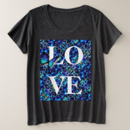 Vrouwen Plus Size T-shirt Vlinder Liefde