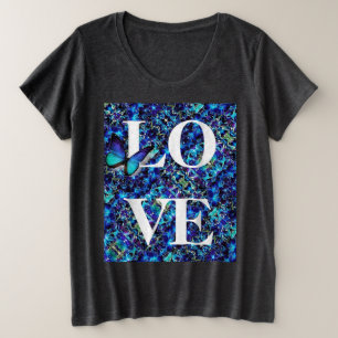 Vrouwen Plus Size T-shirt Vlinder Liefde